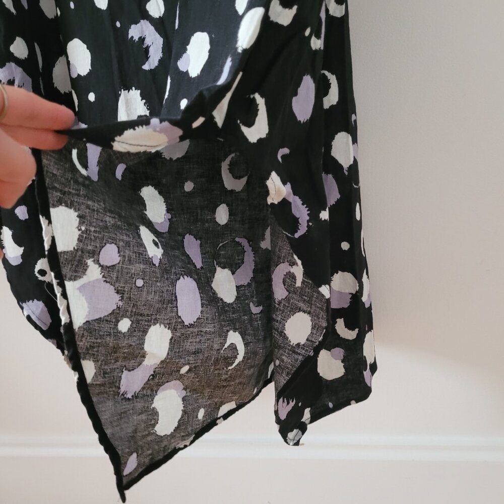 Ulla Popken Flowy Black Dress with Abrstract Grey & White Print-USA 20/22 - Picture 5 of 9